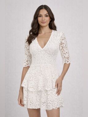 Missguided Lace Tiered Mini Dress – Size 6